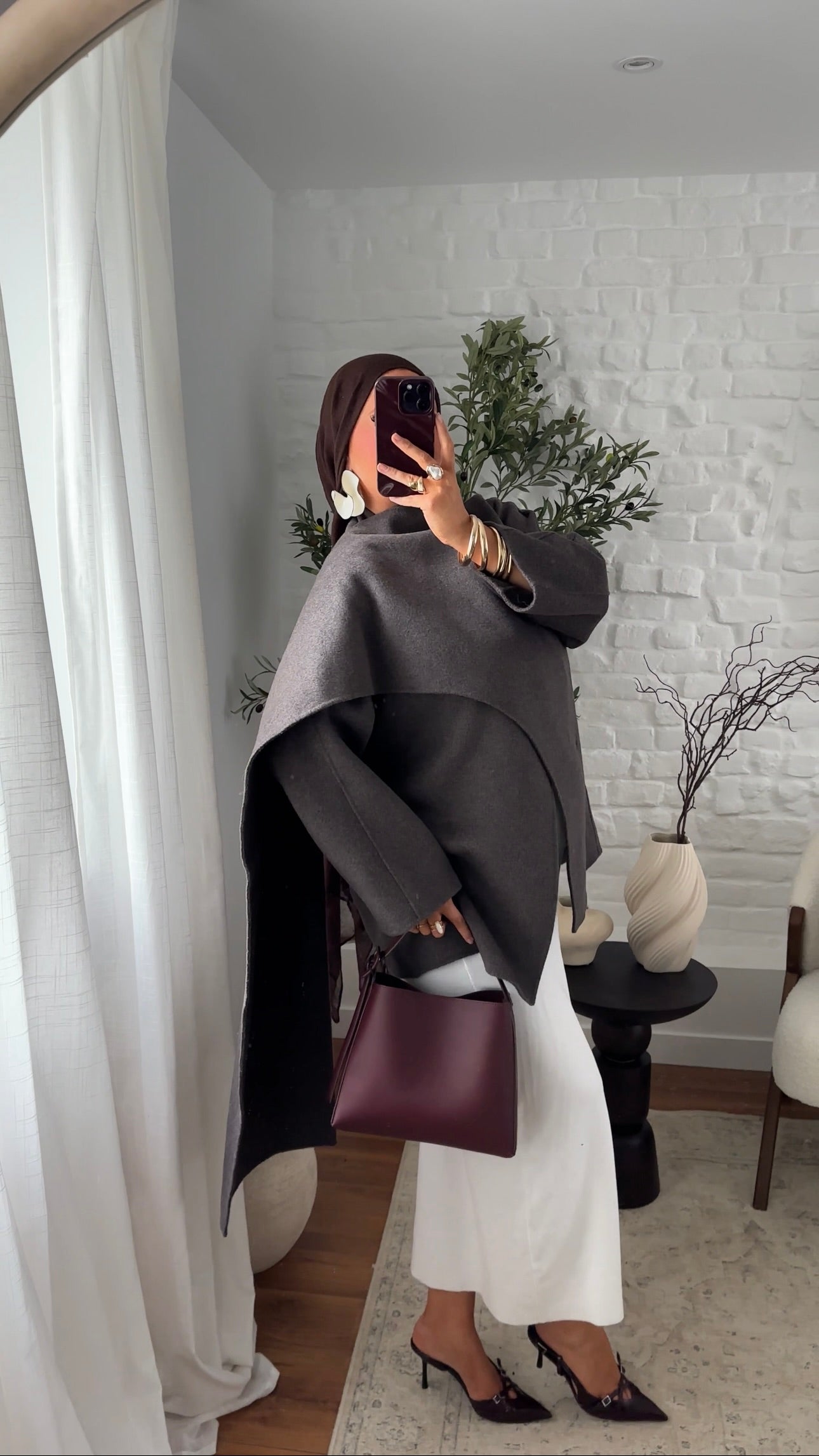 [CRÉATION] Manteau à cape en laine véritable fait main en atelier français | Taupe