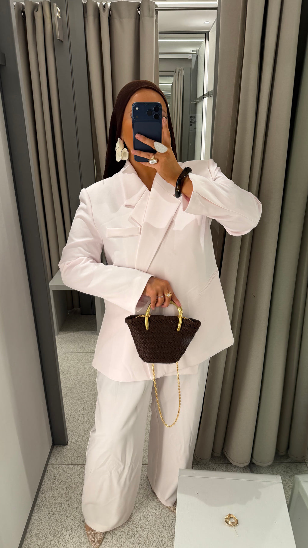[GAMME PREMIUM] Blazer oversize cache cœur | Rose pâle