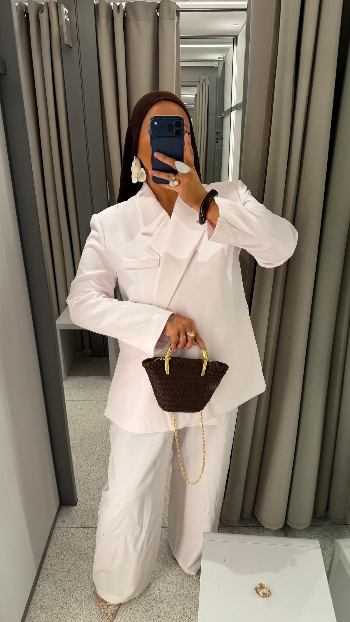 [GAMME PREMIUM] Blazer oversize cache cœur | Rose pâle