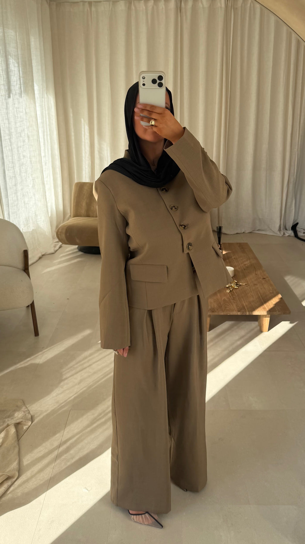 [GAMME PREMIUM] Blazer mi long à boutons ESBEN | Camel