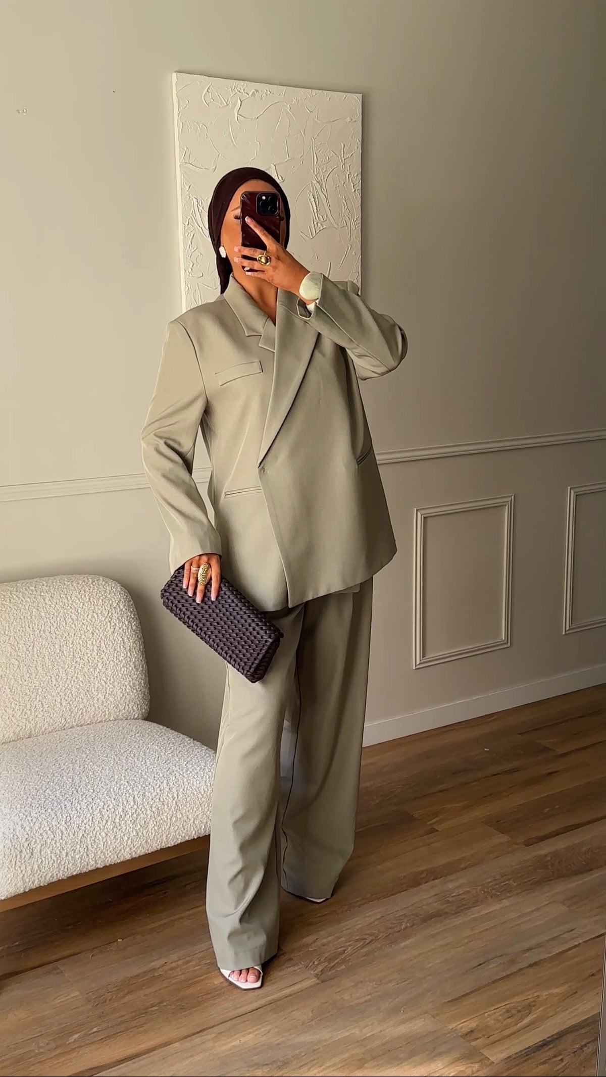 [GAMME PREMIUM] Blazer oversize cache cœur | Tilleul