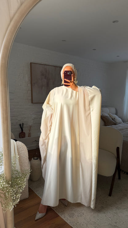 Robe abaya satinée | BEIGE