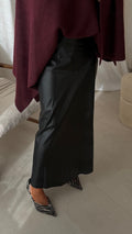 Jupe ultra longue | Cuir noir | Pré-commande