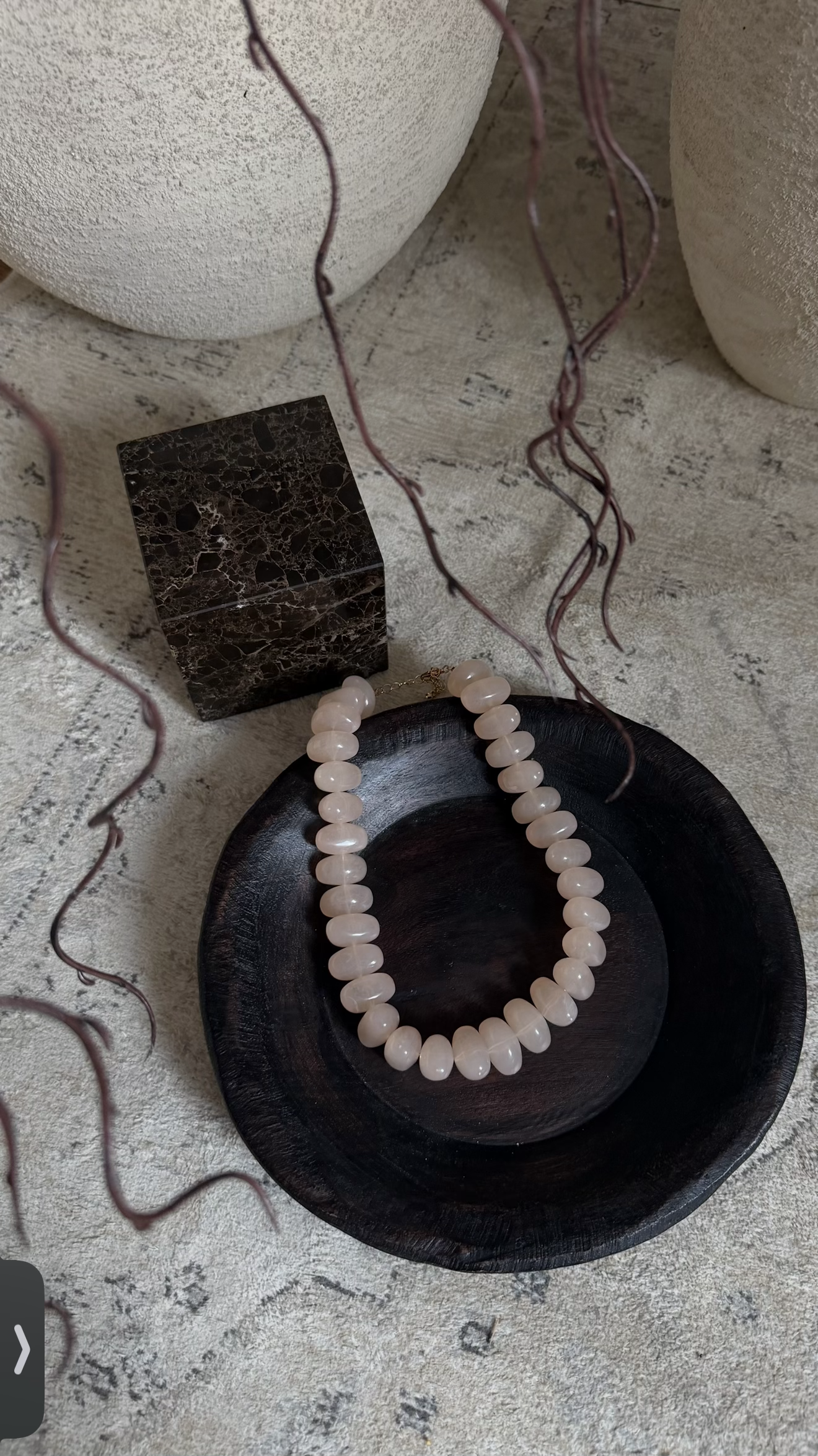 Collier à perles | Crème