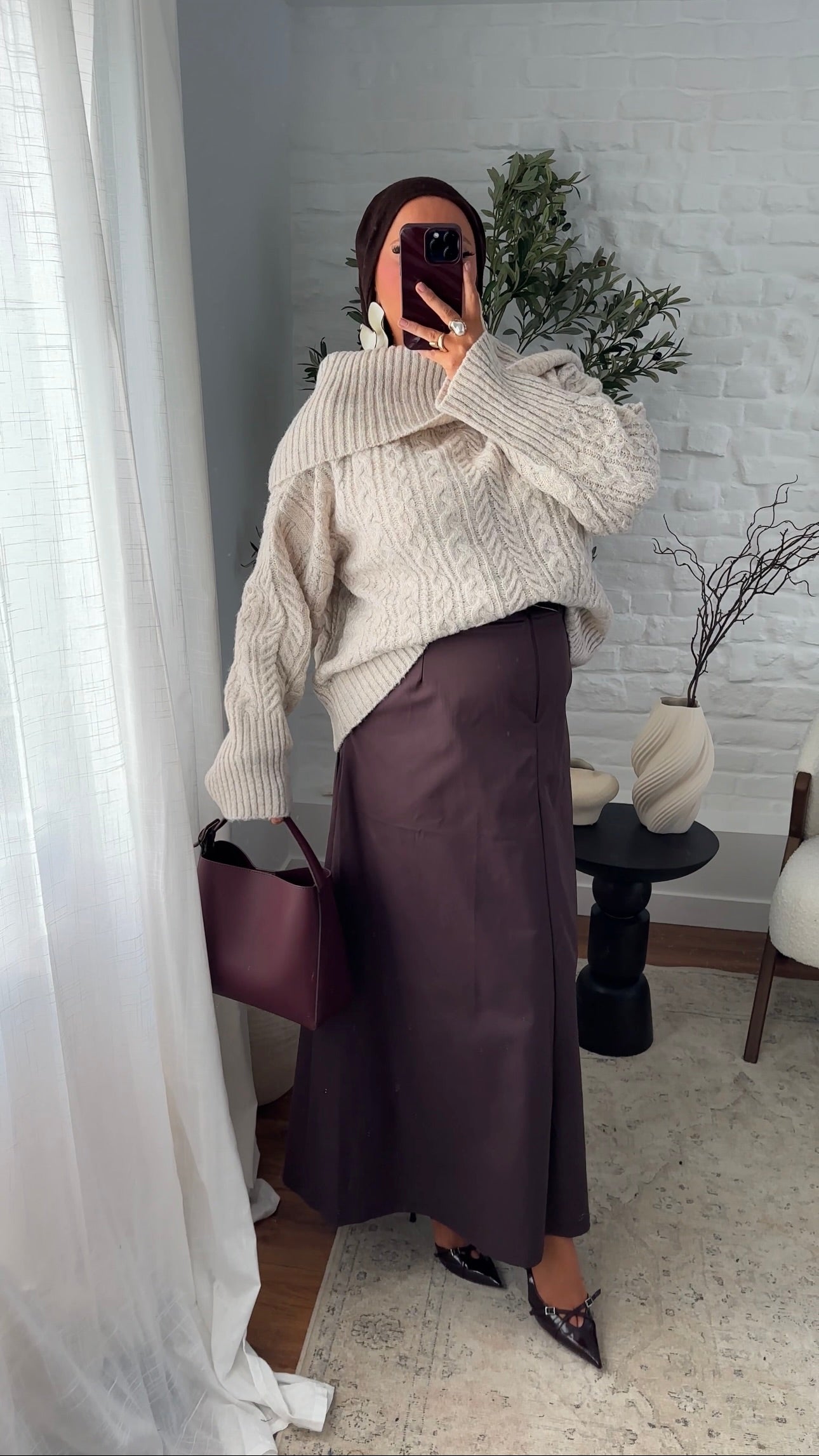 Pull ultra chaud en laine et col montant | Beige