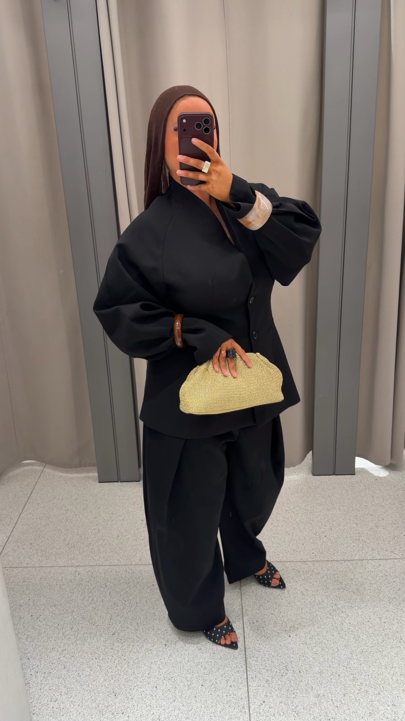 [GAMME PREMIUM] Blazer à manches bouffantes | Noir