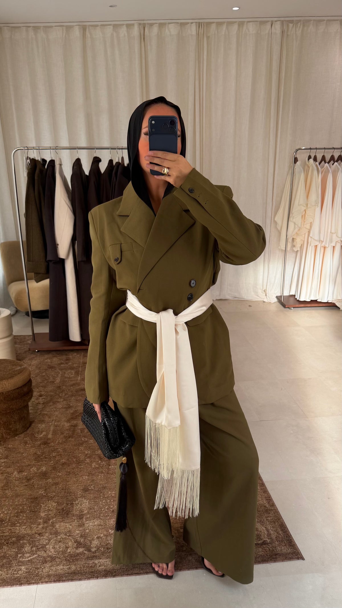 [GAMME LUXE] Pantalon ultra long à ceinture GAIA | Vert