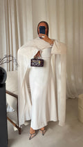 Robe ultra longue à cape | Crème