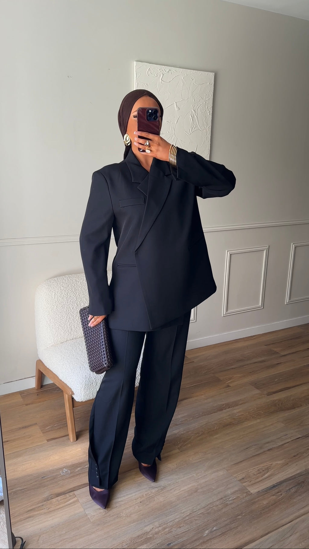 [GAMME PREMIUM] Blazer oversize cache cœur | Noir | Pré-commande