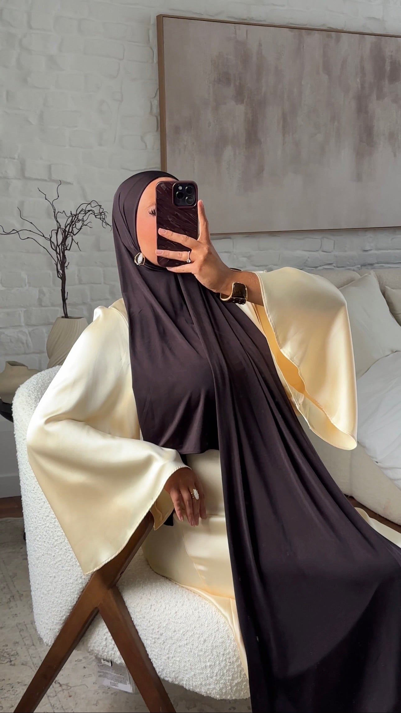 [CRÉATION] Robe longue fluide à manches évasées | Jaune