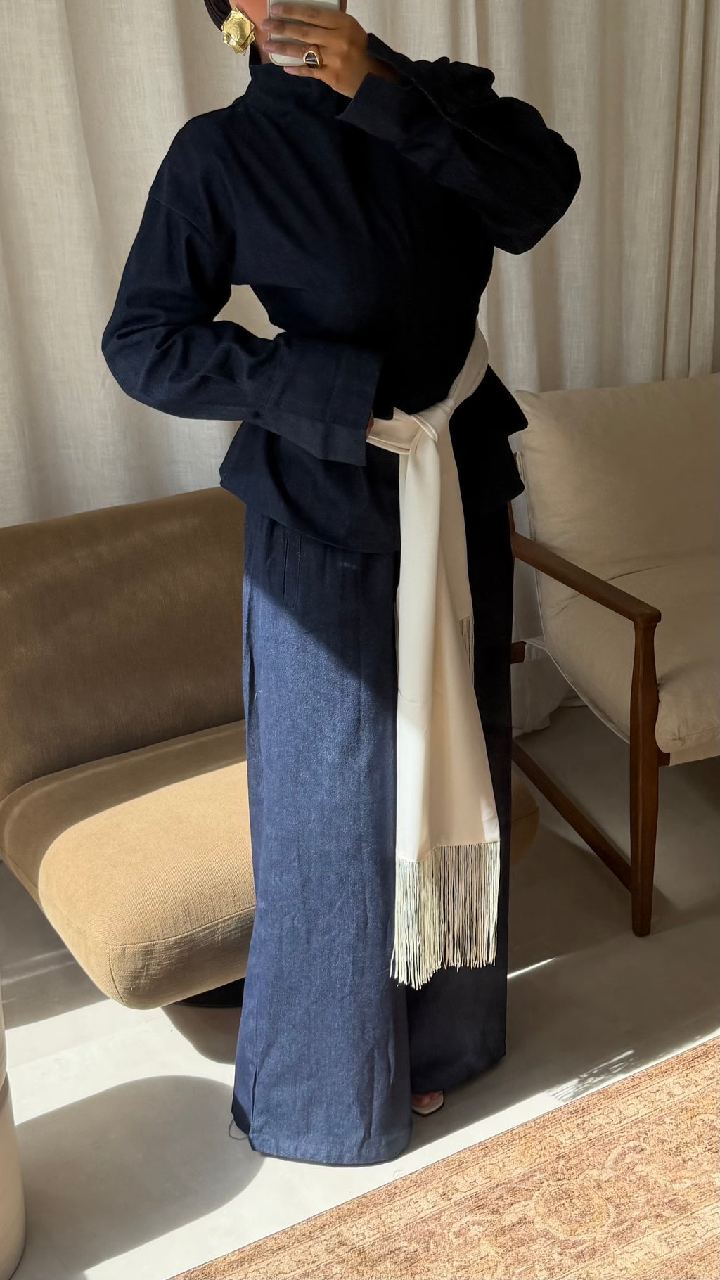 Set deux pièces en jean ALYA | Bleu jean | Pré-commande (envoi sous 2 semaines)