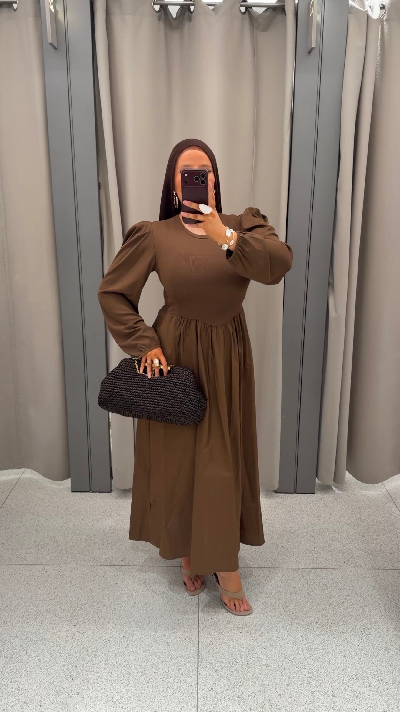 [GAMME PREMIUM] Robe popeline en coton | Marron