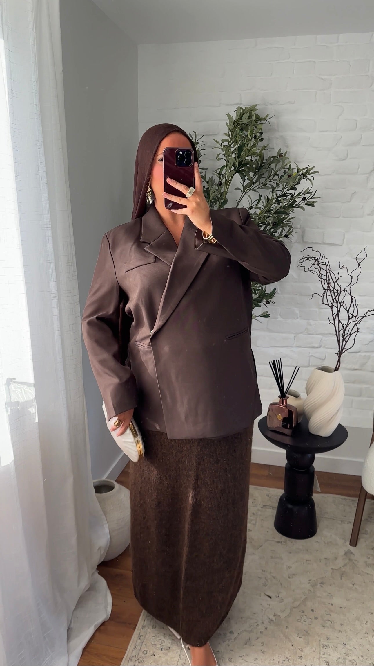 [GAMME PREMIUM] Blazer cache cœur oversize | Marron