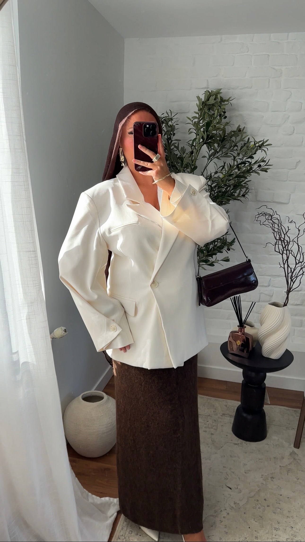 [GAMME PREMIUM] Blazer cache cœur oversize à boutonnage | Écru