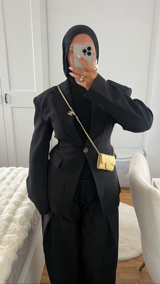 [GAMME PREMIUM] Blazer large et cintré ultra épais | Noir