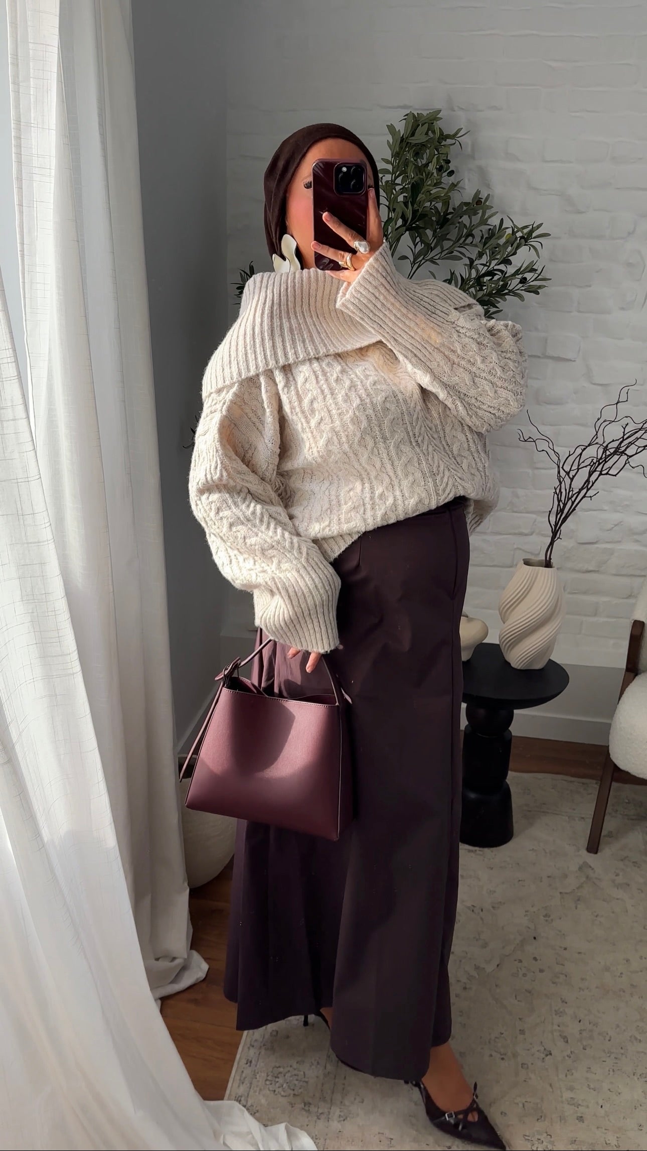 Pull ultra chaud en laine et col montant | Beige