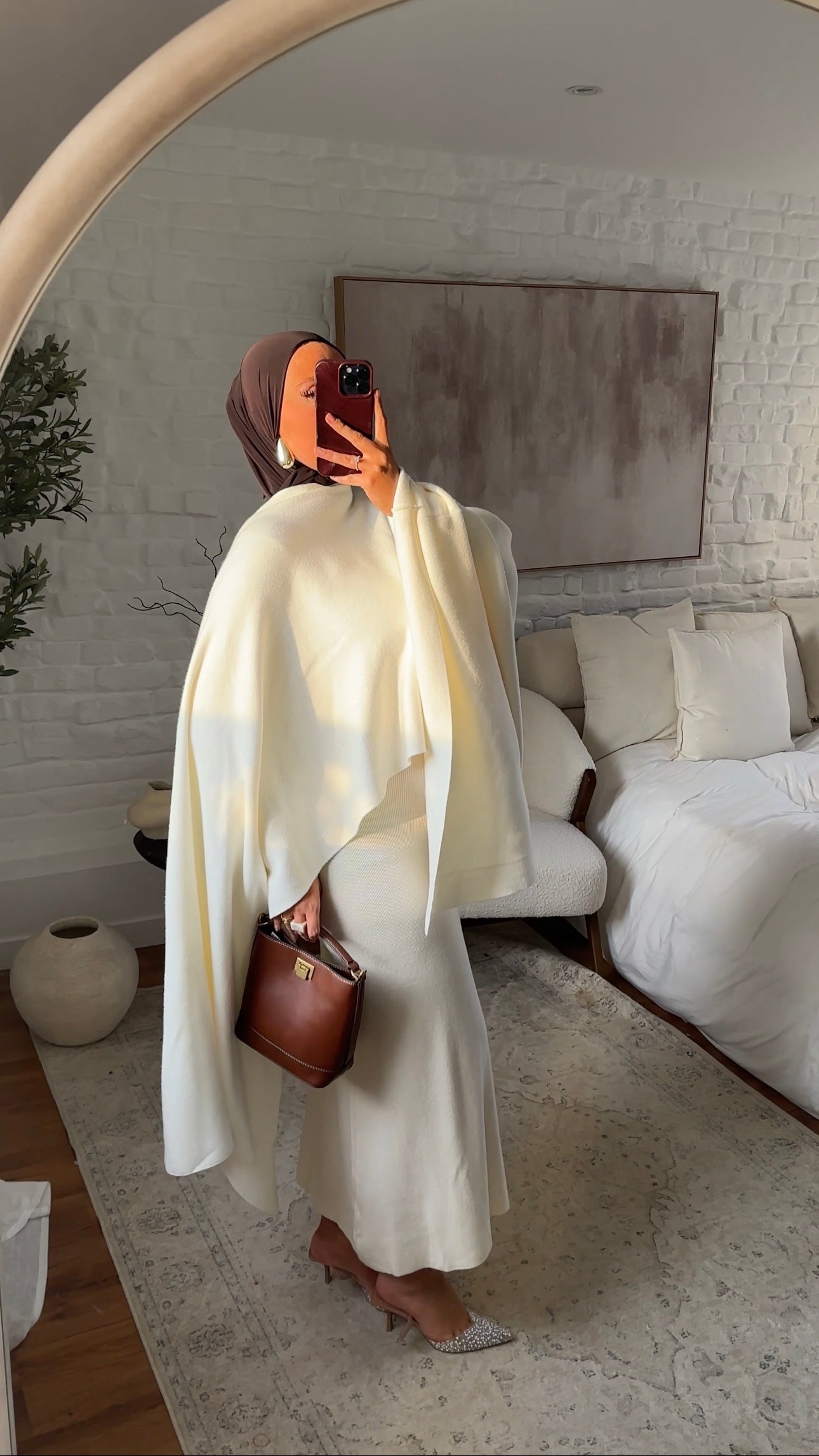 [CRÉATION] Cape ultra longue en maille | Blanc