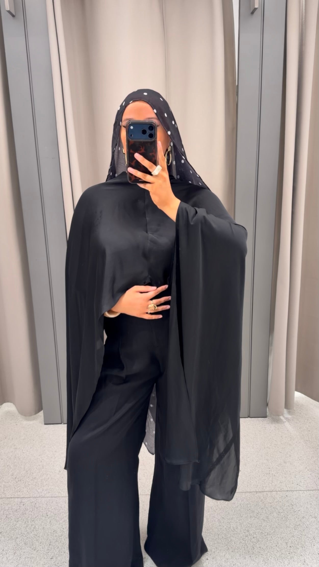 Cape ultra longue amovible | Noir
