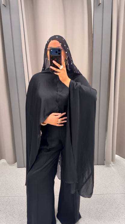 Cape ultra longue amovible | Noir