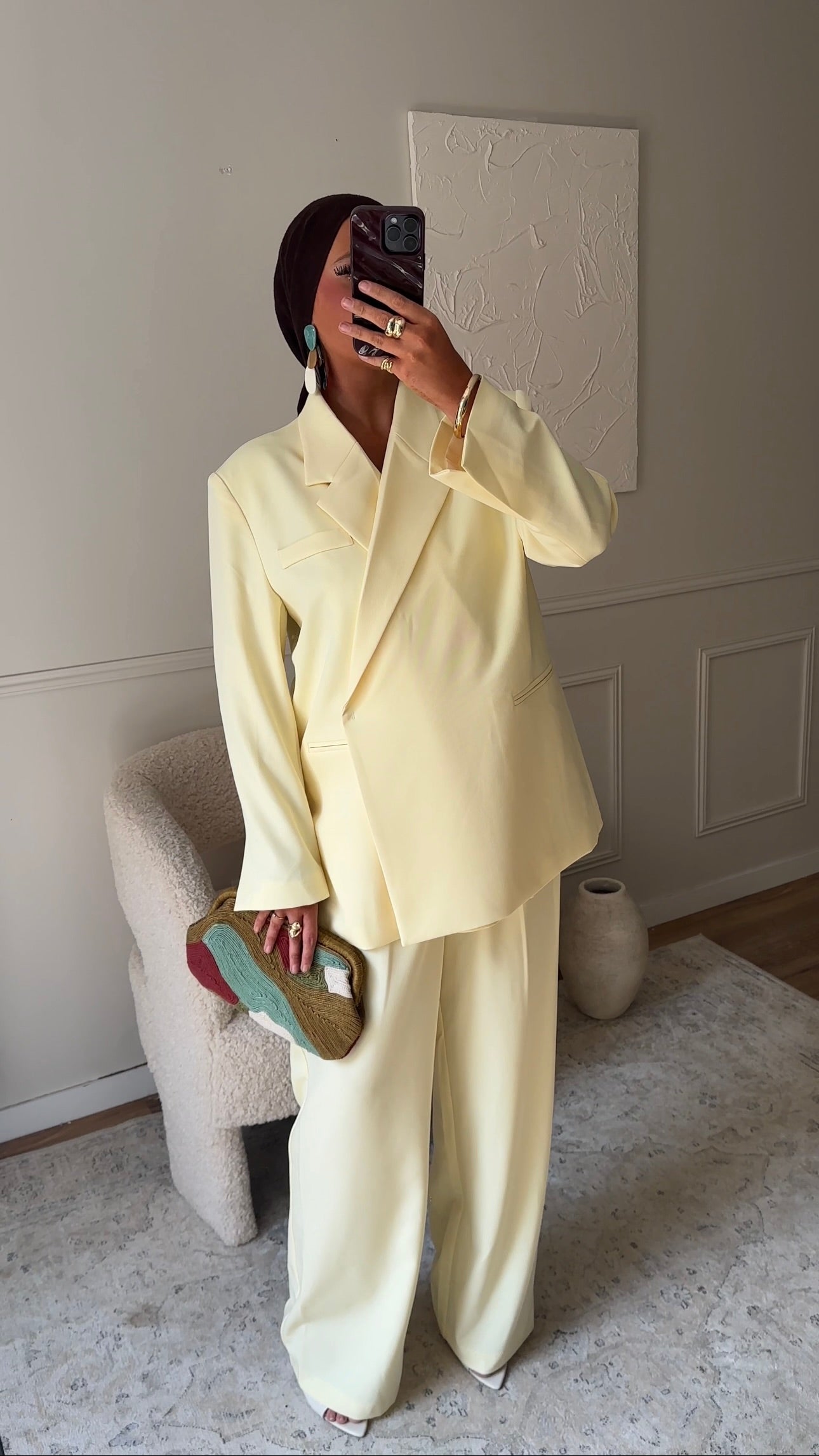 [GAMME PREMIUM] Blazer cache cœur oversize | Jaune