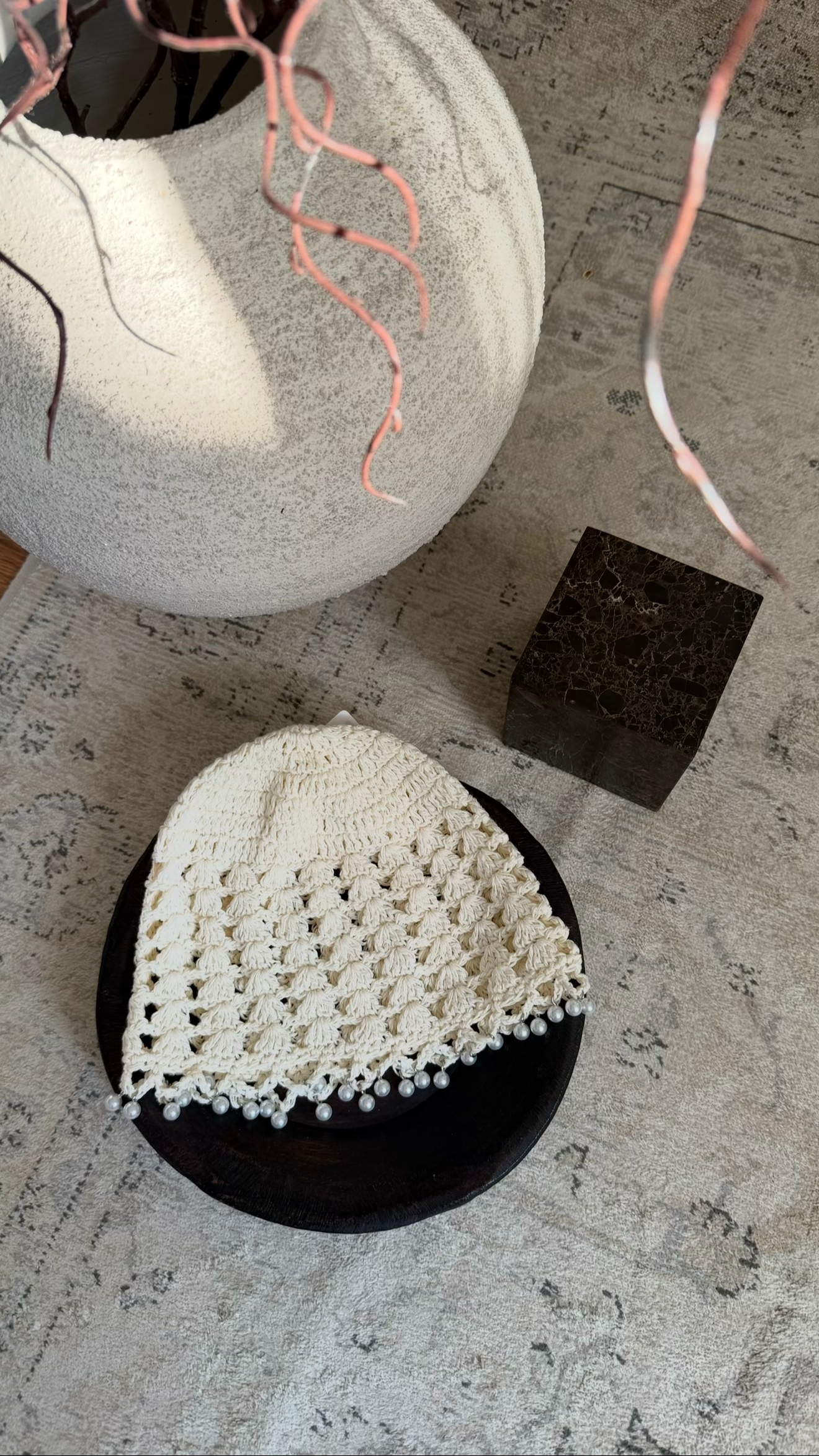 Bonnet en crochet | Crème