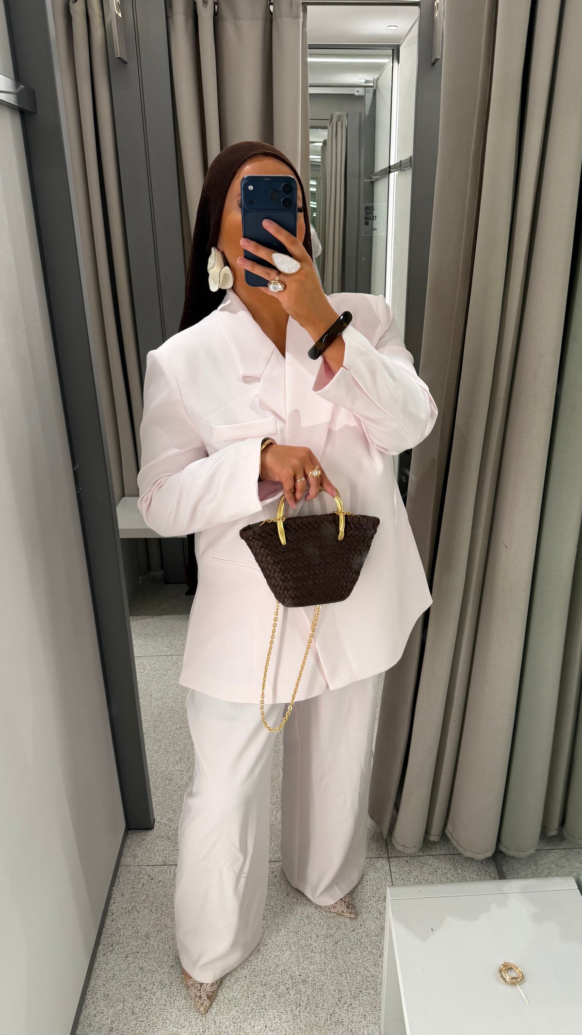 [GAMME PREMIUM] Blazer oversize cache cœur | Rose pâle
