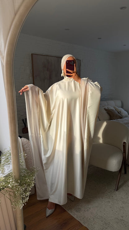 Robe abaya satinée | BEIGE
