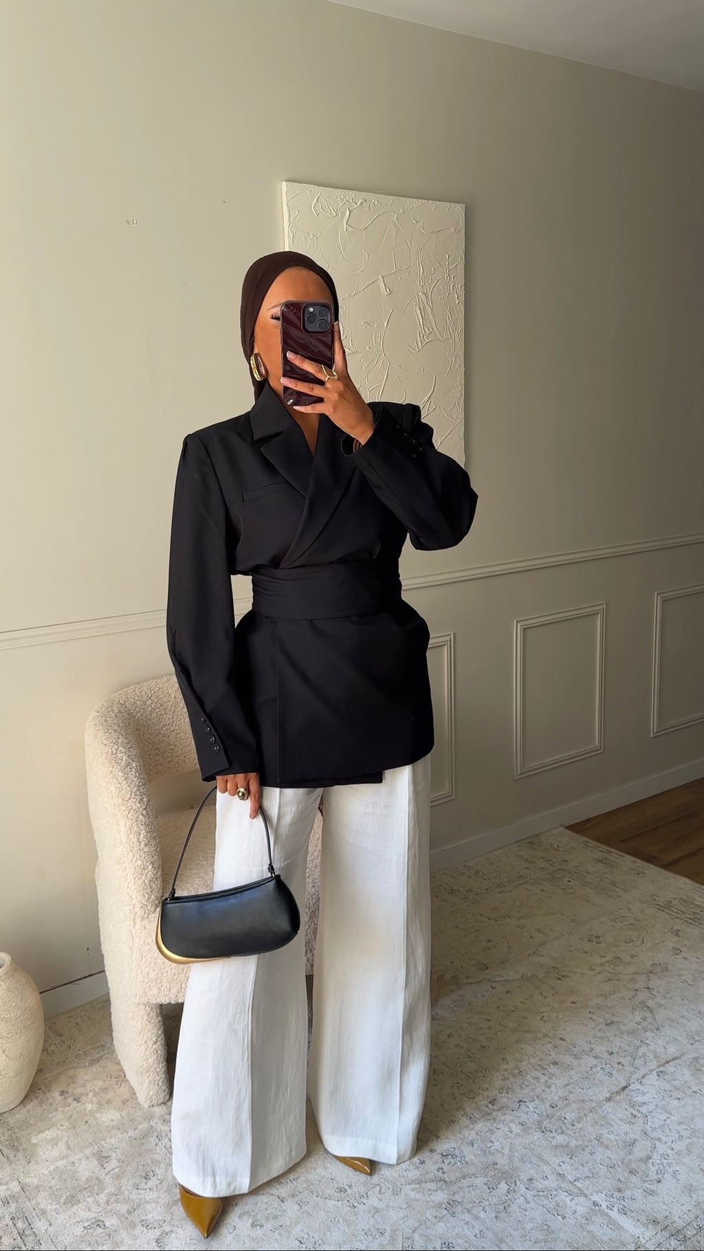 [GAMME PREMIUM] Blazer OJYRA à ceinture | Noir