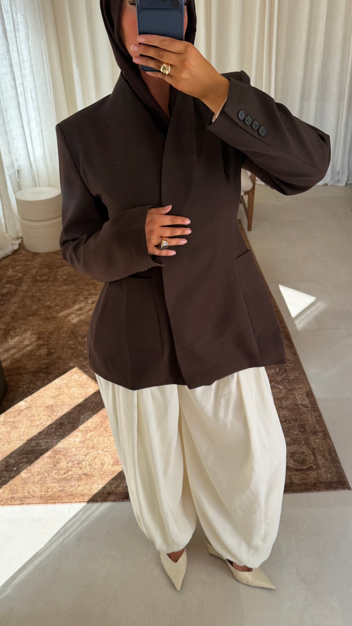 Pantalon ballon satiné | Crème | Pré-commande (envoi sous 1 semaine)