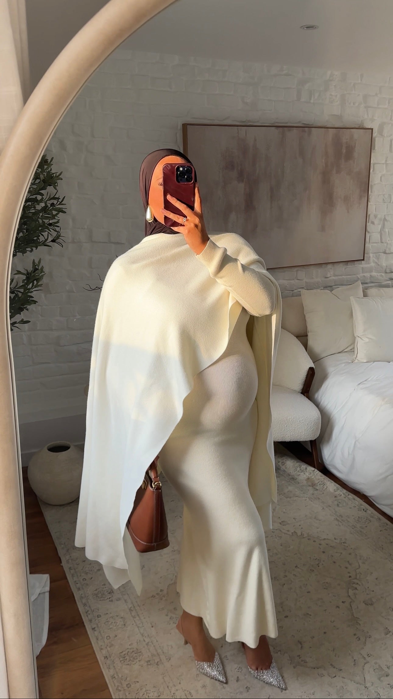 [CRÉATION] Cape ultra longue en maille | Blanc