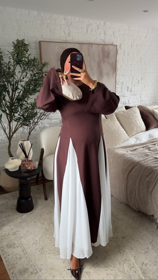 Robe ultra longue minimaliste | Acajou