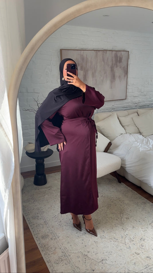 Robe longue à nouer à l’avant | Bordeaux
