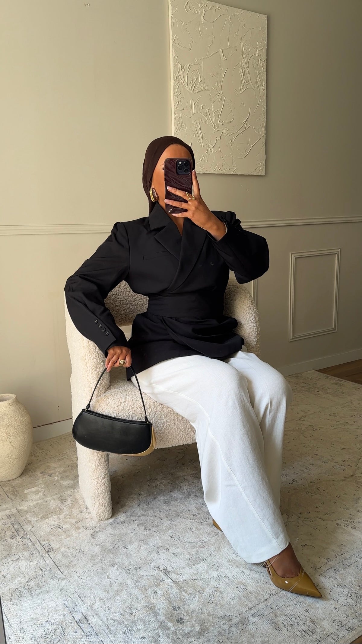 [GAMME PREMIUM] Blazer OJYRA à ceinture | Noir