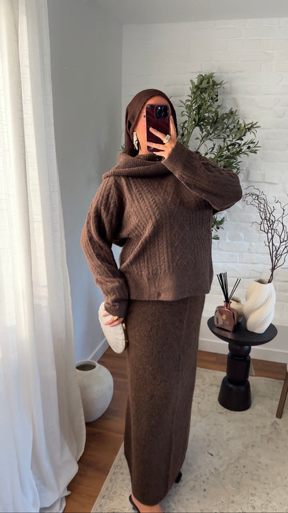 Pull ultra chaud en laine et col montant | Marron