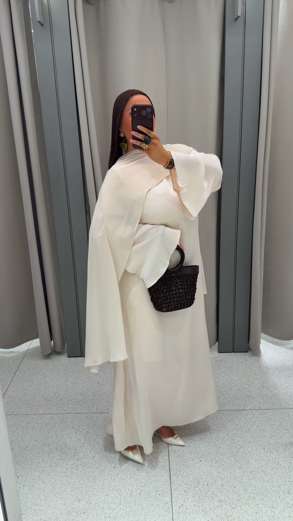 [GAMME PREMIUM] Robe ultra longue satinée à cape amovible AZURA | VERT
