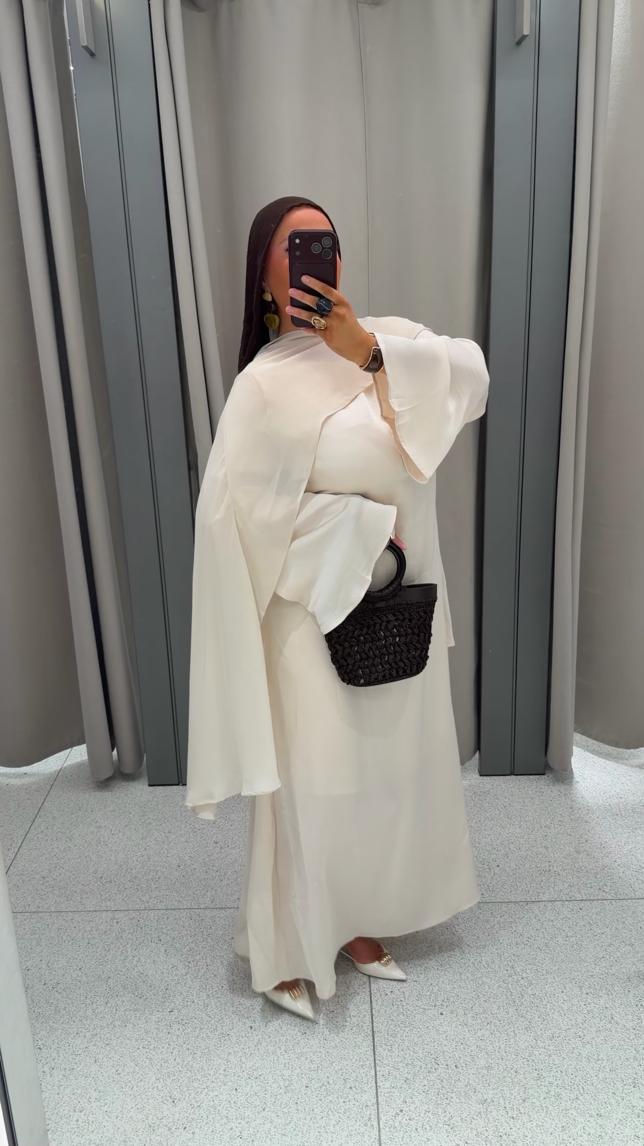 [GAMME PREMIUM] Robe ultra longue satinée à cape amovible AZURA | VERT