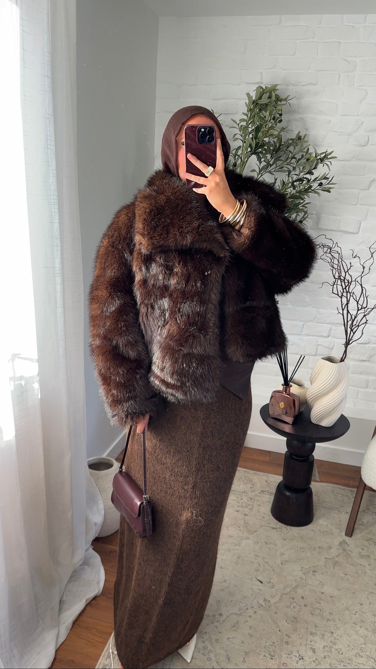 [GAMME PREMIUM] Fourrure mi longue haute qualité | Marron