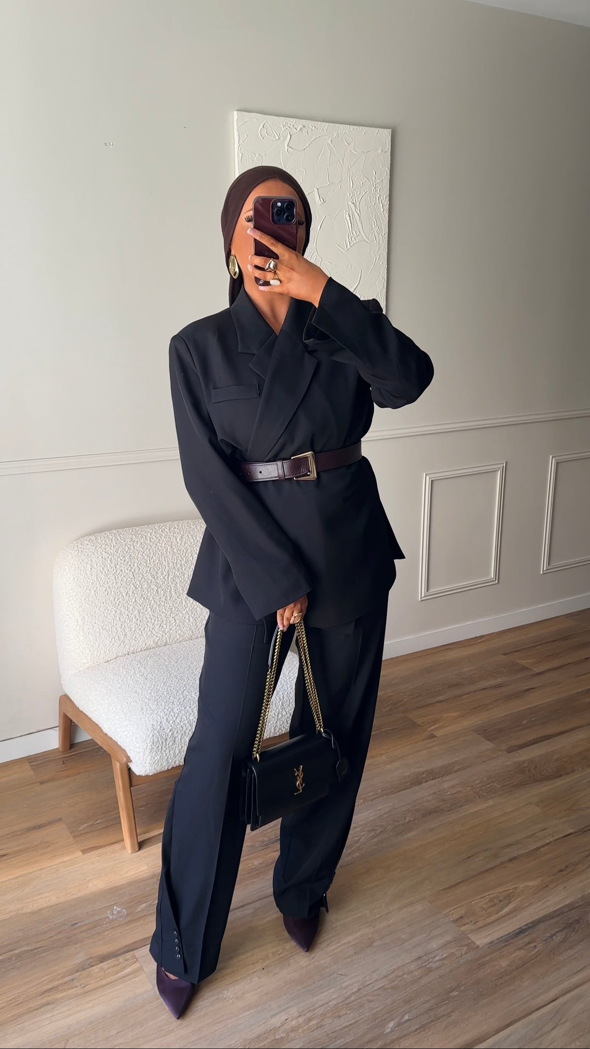 [GAMME PREMIUM] Pantalon long à boutons | Noir