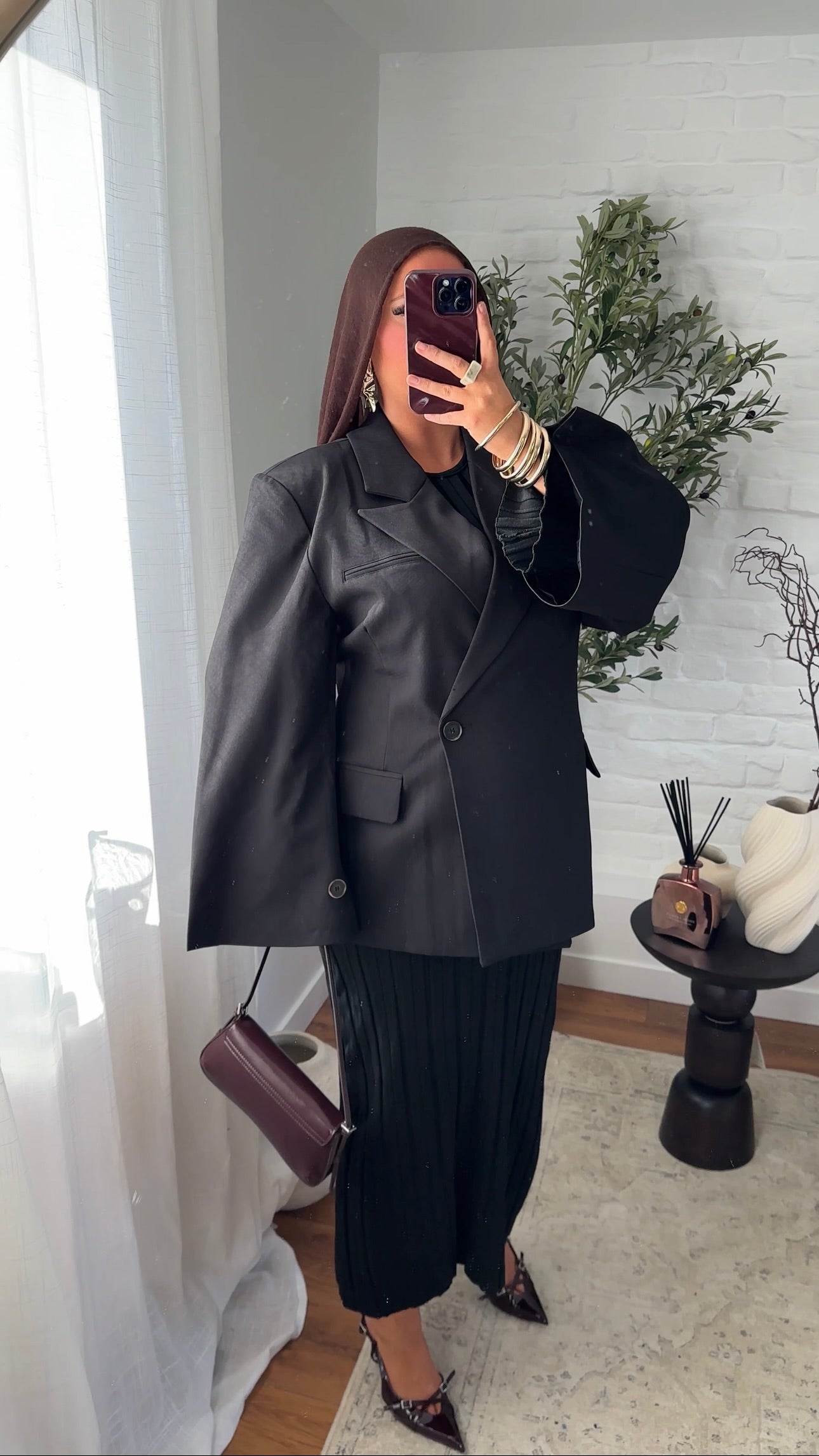 [GAMME PREMIUM] Blazer cache cœur oversize à boutonnage | Noir