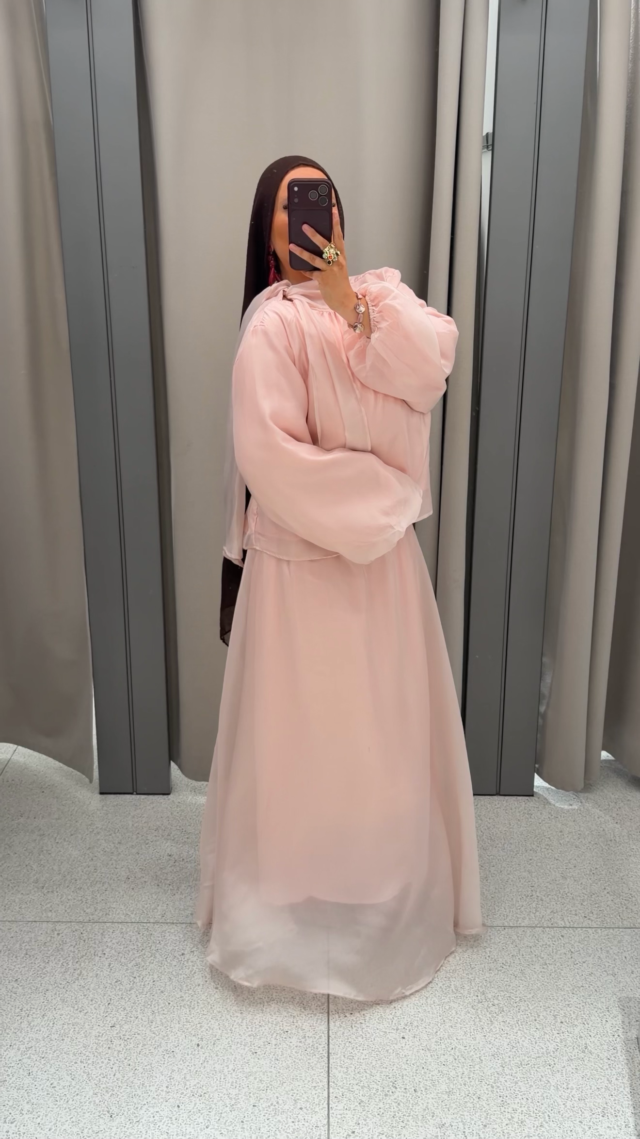 [GAMME PREMIUM] Blouse satinée doublée | Rose poudré