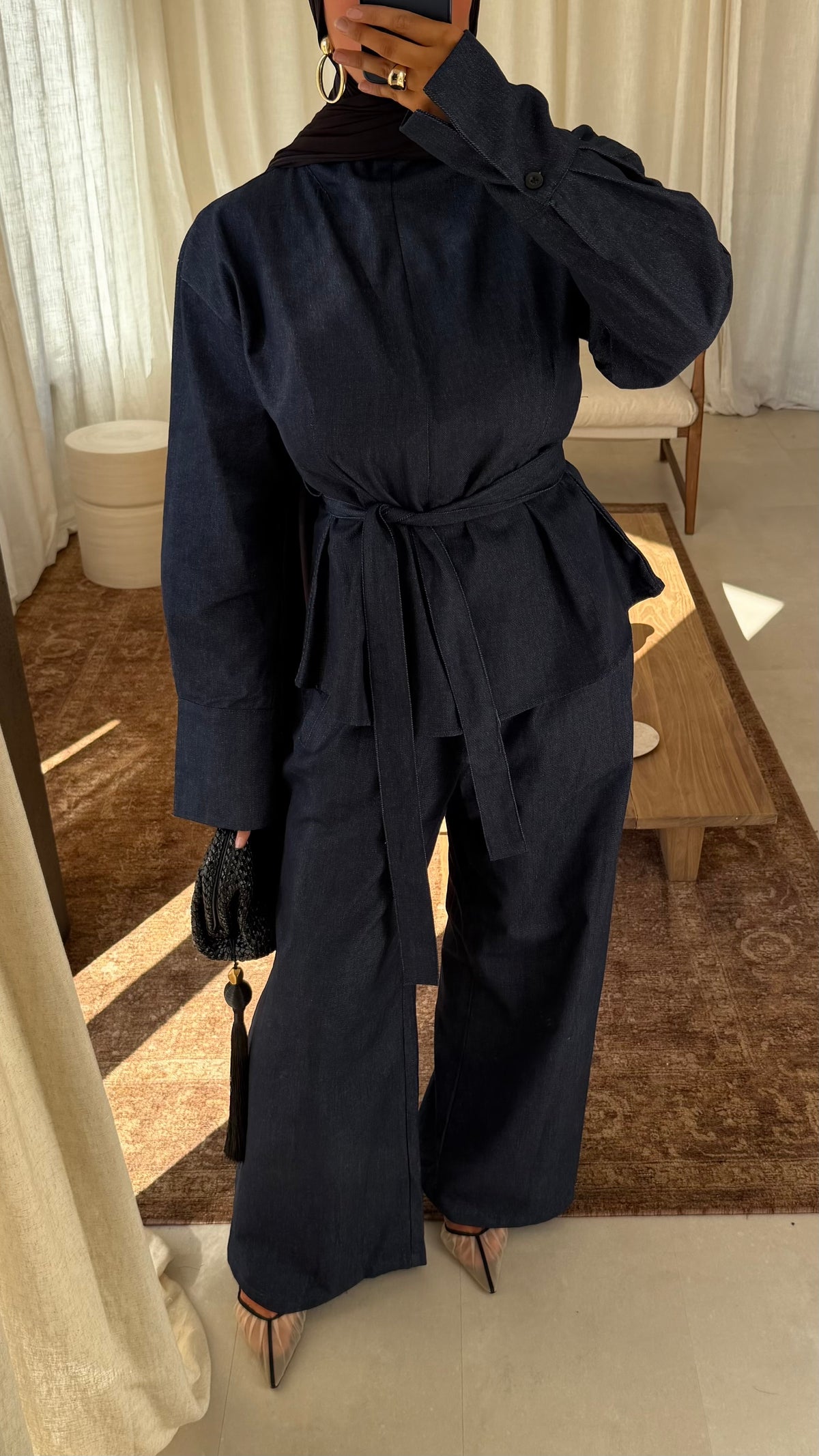 Set deux pièces en jean ALYA | Bleu jean | Pré-commande (envoi sous 2 semaines)