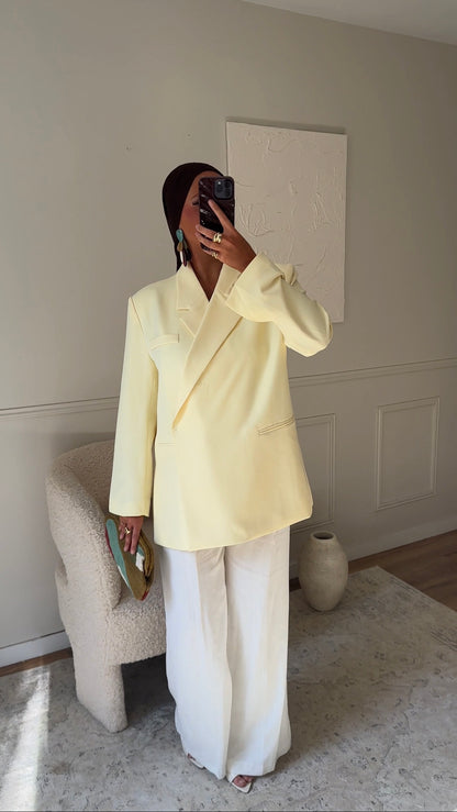 [GAMME PREMIUM] Blazer cache cœur oversize | Jaune