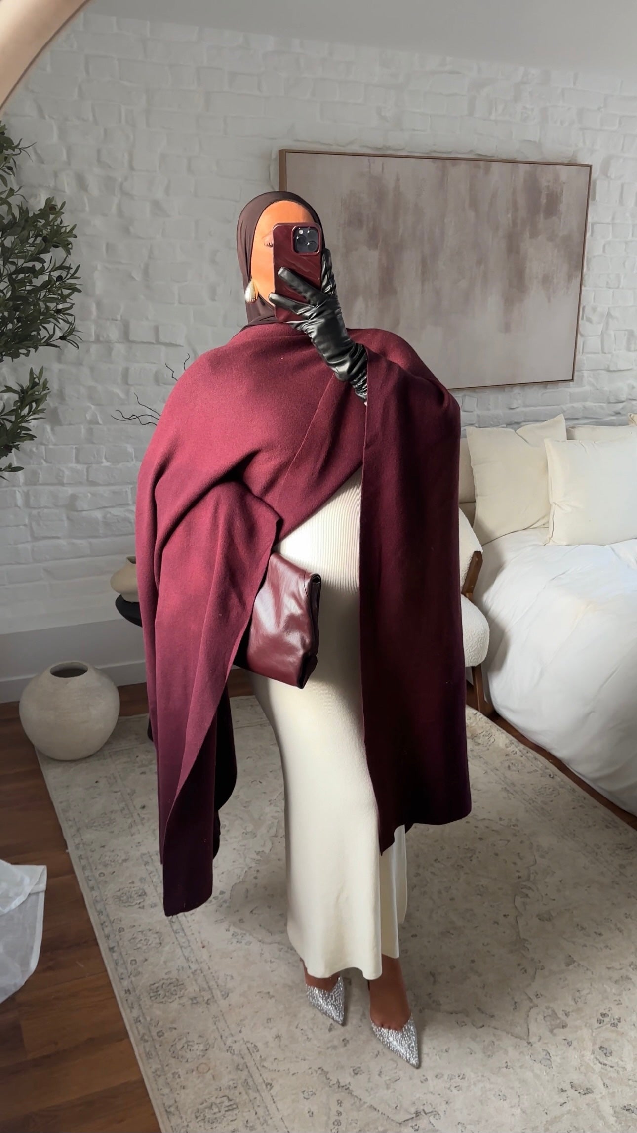 [CRÉATION] Cape ultra longue en maille | Bordeaux