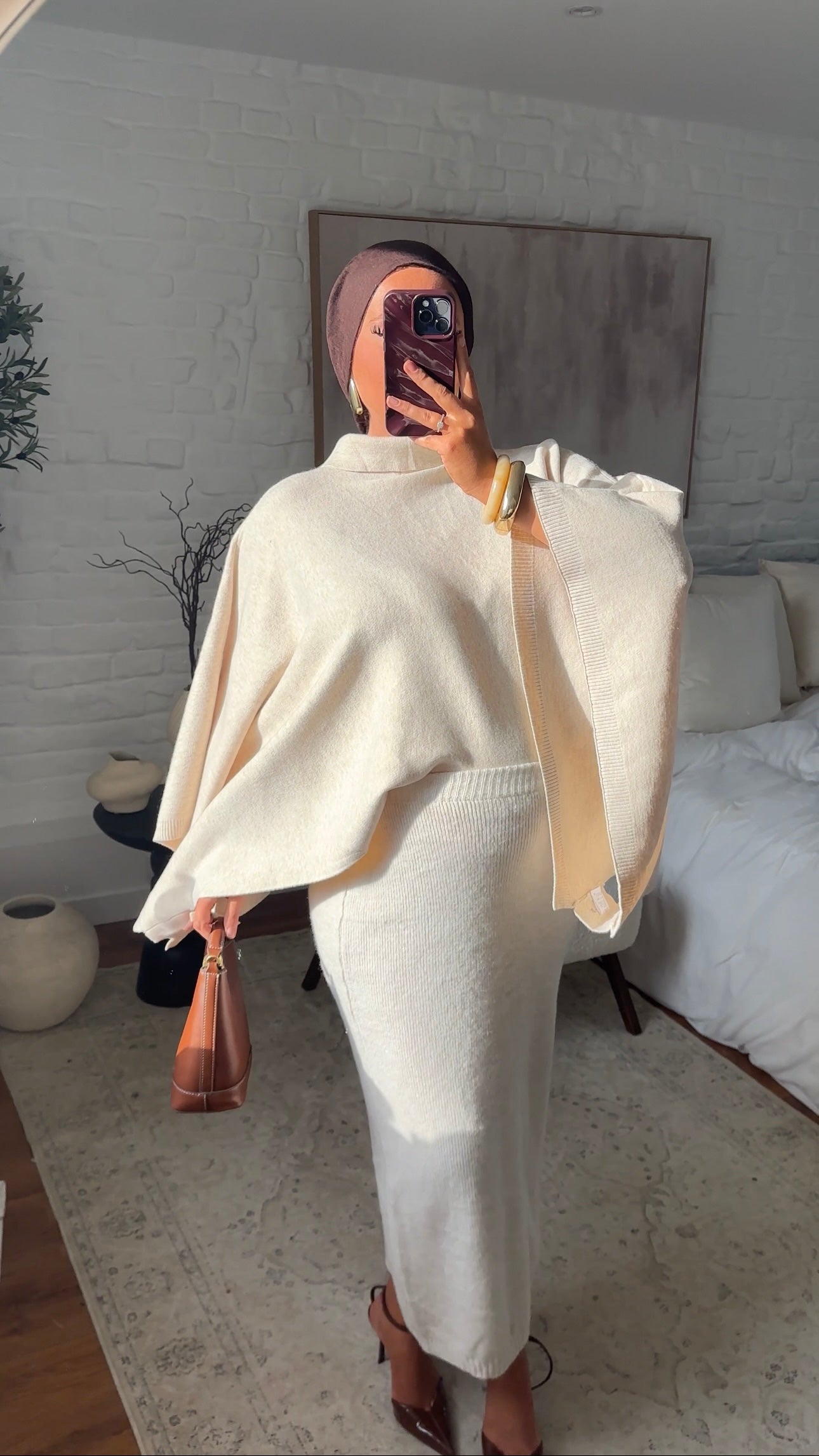 Cape en maille ultra douce | Beige