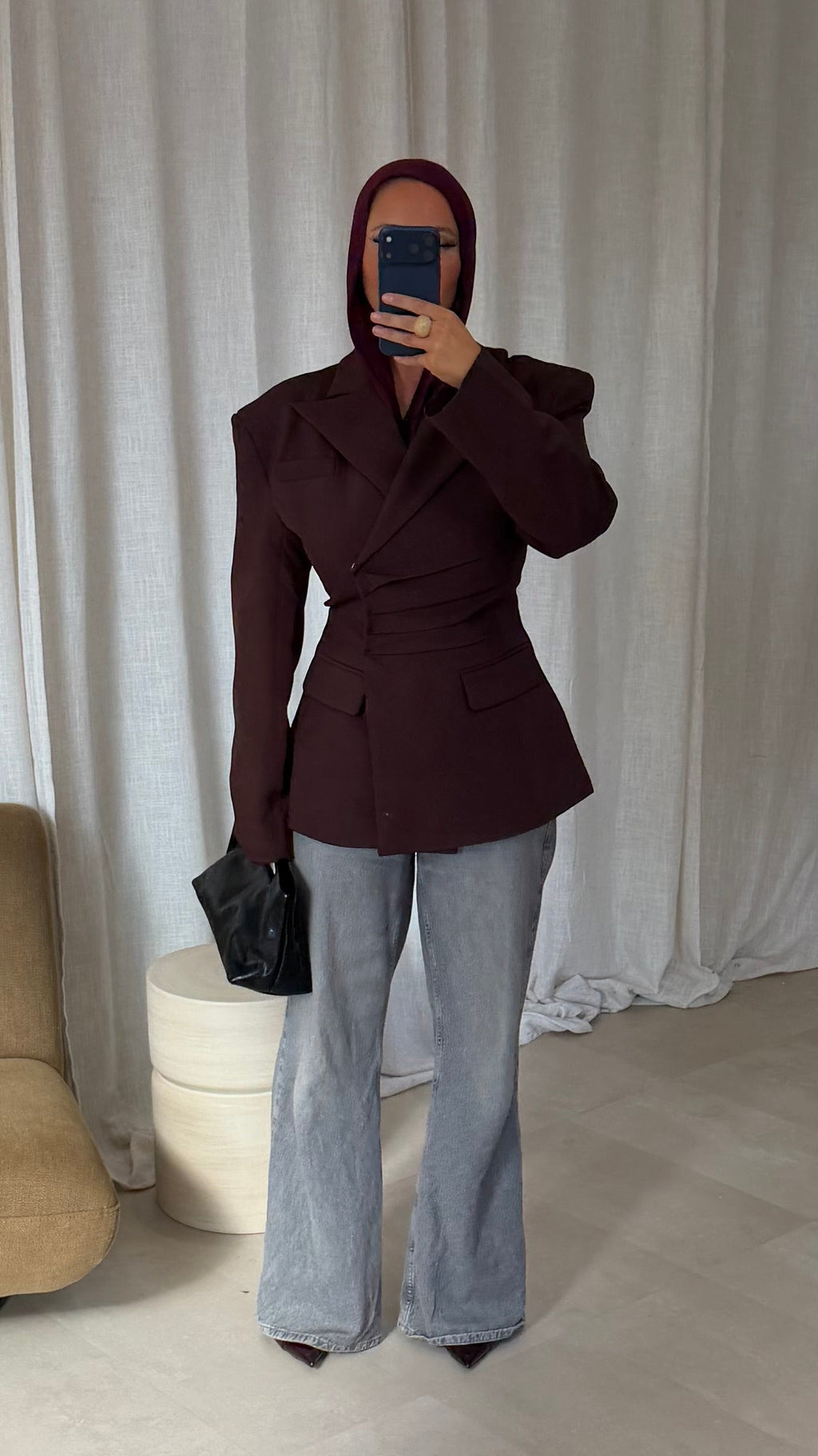 [GAMME PREMIUM] Blazer épais cintré ÉLINE | Bordeaux