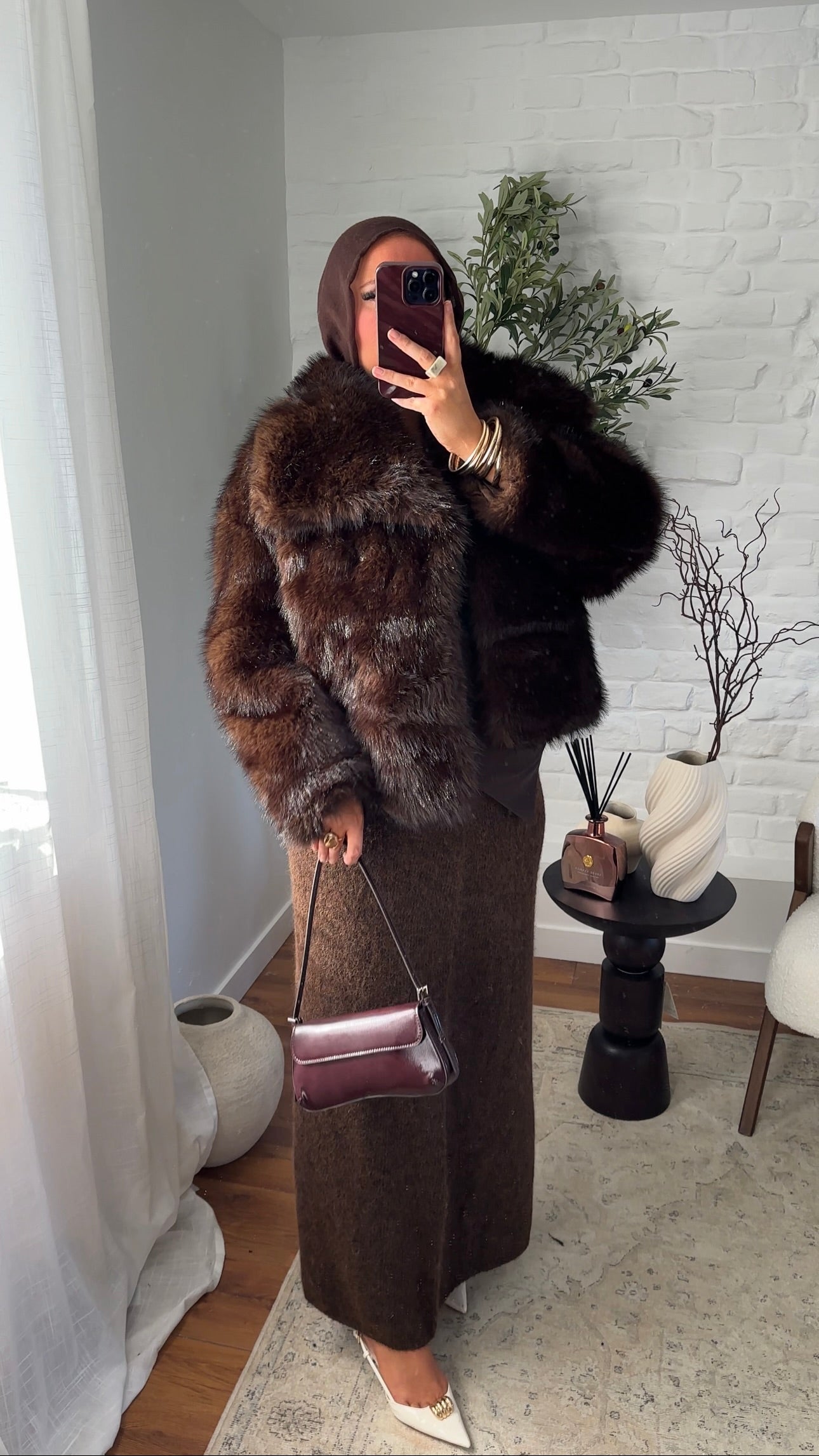[GAMME PREMIUM] Fourrure mi longue haute qualité | Marron
