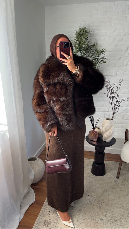 [GAMME PREMIUM] Fourrure mi longue haute qualité | Marron
