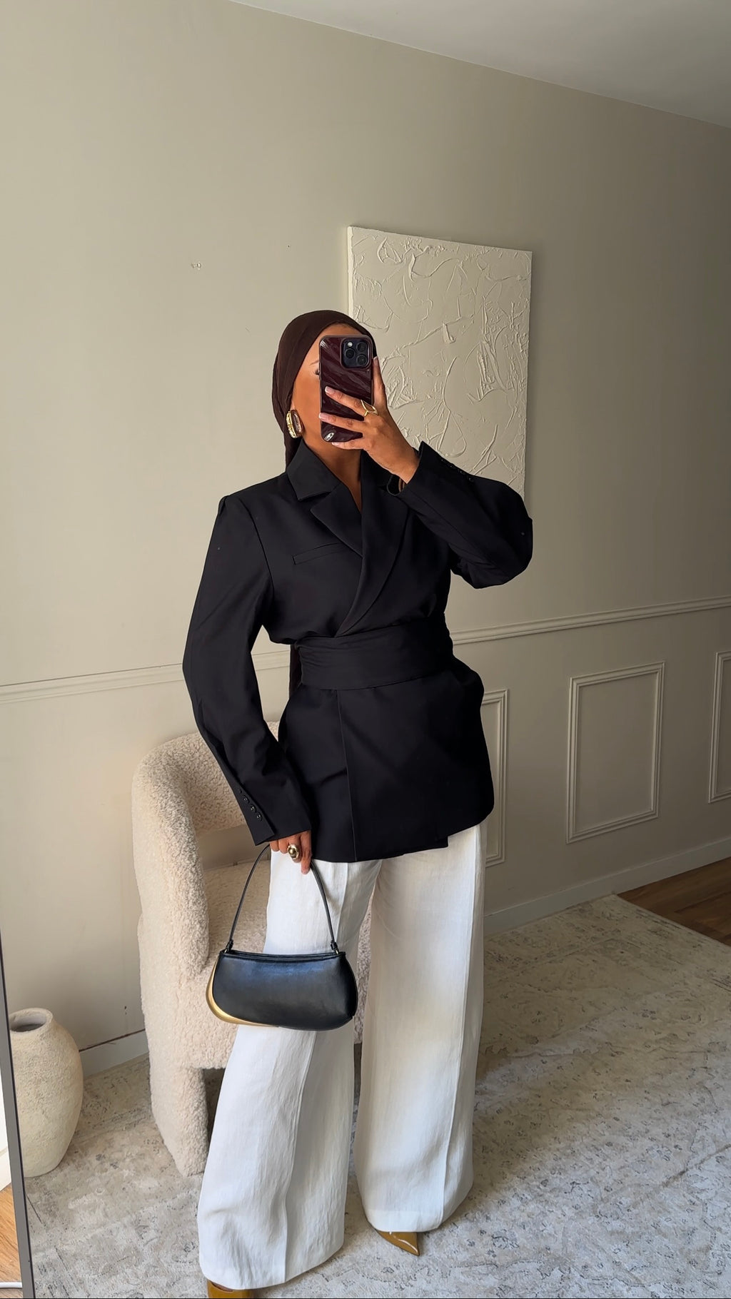 [GAMME PREMIUM] Blazer OJYRA à ceinture | Noir