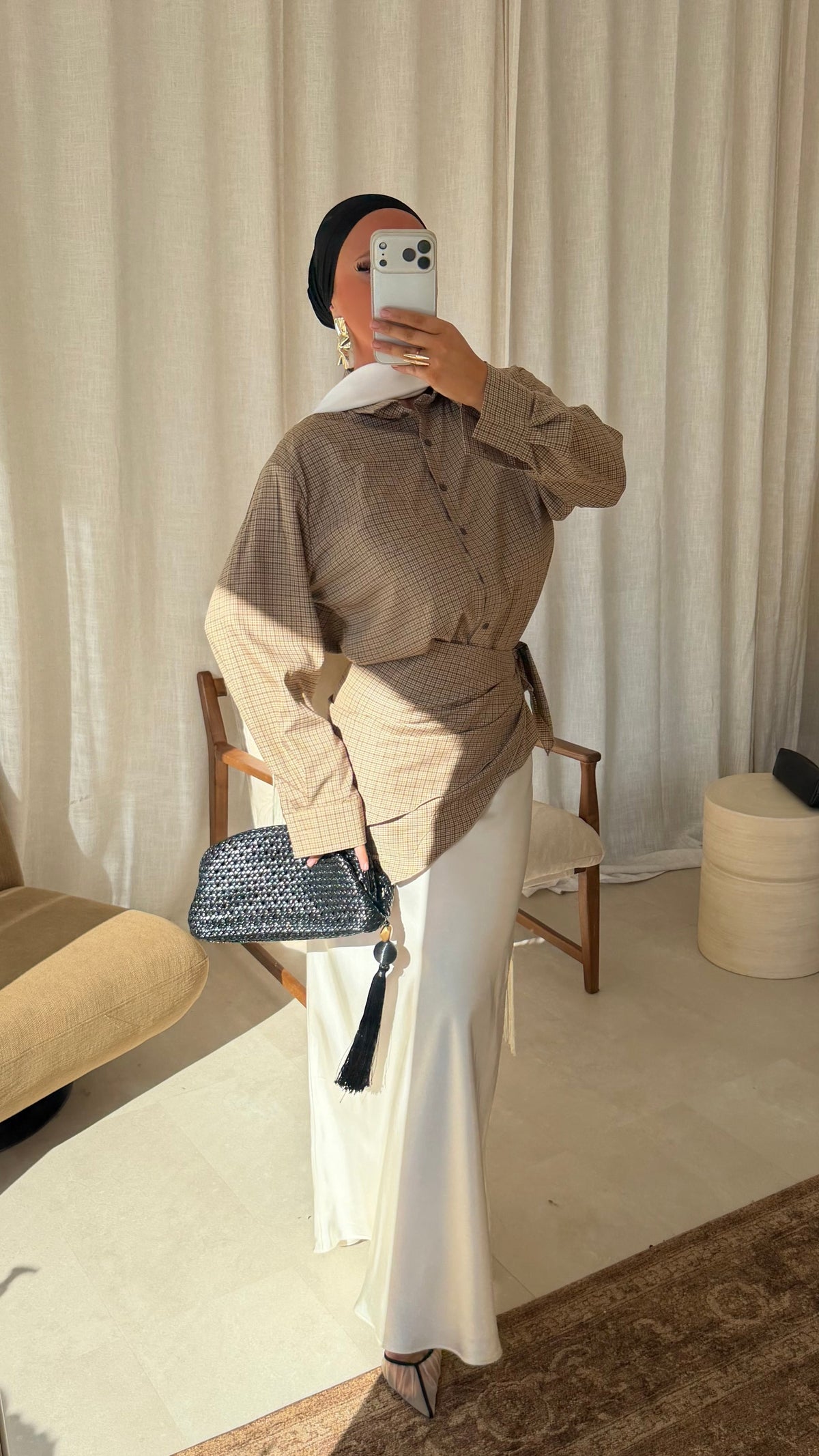 Chemise à carreaux SAF | Taupe