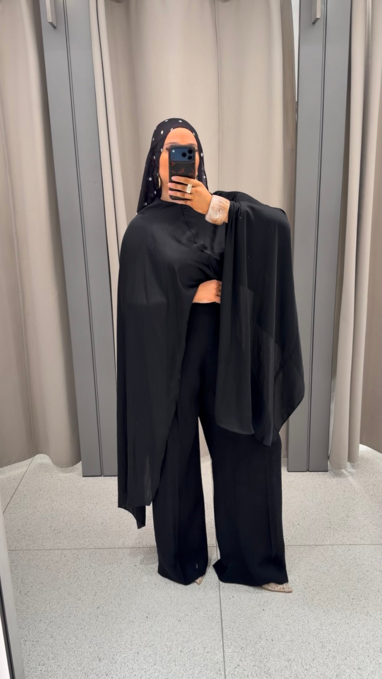 Cape ultra longue amovible | Noir